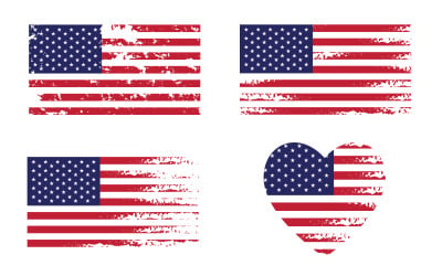 Bandiera americana icona vettoriale illustrazione design modello v.1