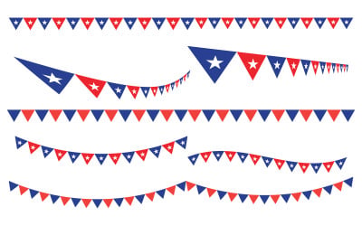 Bandiera americana icona vettoriale illustrazione design modello v.20