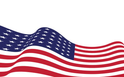 Bandiera americana icona vettoriale illustrazione design modello v.21