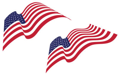 Bandiera americana icona vettoriale illustrazione design modello v.9