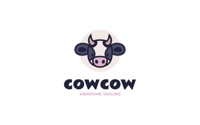 Cowcow Einfaches Maskottchen-Logo 3