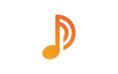 Diseño de ilustración vectorial del logotipo del icono de nota musical v.11