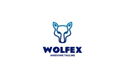 Logo Wolfex Gradient Line Art