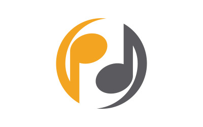 Müzik notası simgesi Logo Vektör illüstrasyon tasarımı v.13