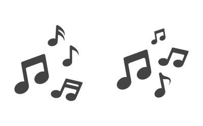 Müzik notası simgesi Logo Vektör illüstrasyon tasarımı v.4