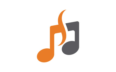 Nota musicale Icona Logo Illustrazione vettoriale design v.14