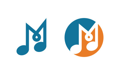 Nota musicale Icona Logo Illustrazione vettoriale design v.6