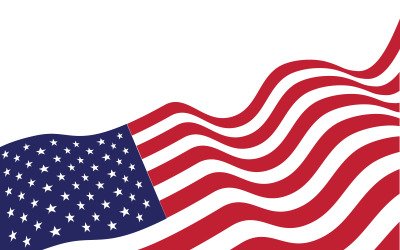 Plantilla de diseño de ilustración de icono vectorial de bandera estadounidense v.4