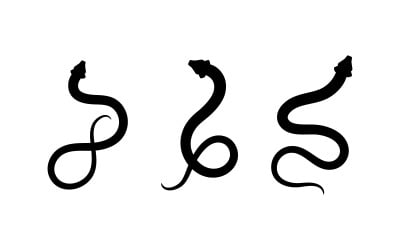 Slangenpictogram silhouet vectorillustratie ontwerpsjabloon v.2
