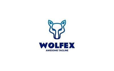 Wolfex Gradient Line Art Logo