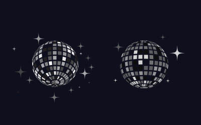 Disco ball party vector icon illustration design template v.1