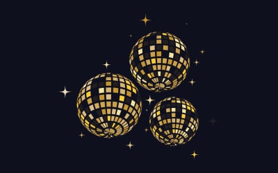 Disco ball party vector icon illustration design template v.3