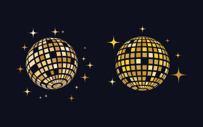 Disco ball party vector icon illustration design template v.4
