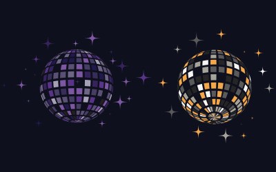 Disco ball party vector icon illustration design template v.7