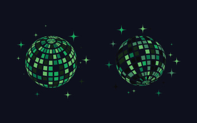 Disco ball party vector icon illustration design template v.9
