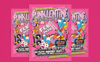 Folleto del concierto de música indie de San Valentín