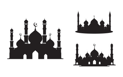 Ikona wektorowa meczetu islamskiego Ilustracja szablonu projektu v.4