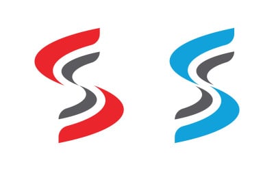 İşletme kurumsal S harfi logo tasarım vektör şablonu v.2