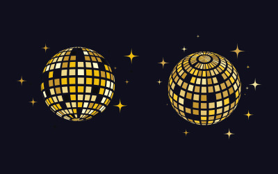Modello di progettazione dell&amp;#39;illustrazione dell&amp;#39;icona vettoriale della festa della palla da discoteca v.5