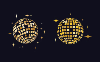 Plantilla de diseño de ilustración de icono vectorial de fiesta de bola de discoteca v.4