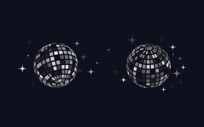 Disco ball party vector icon illustration design template v.2