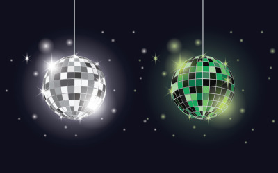 Discobalfeest vector pictogram illustratie ontwerp sjabloon v.12