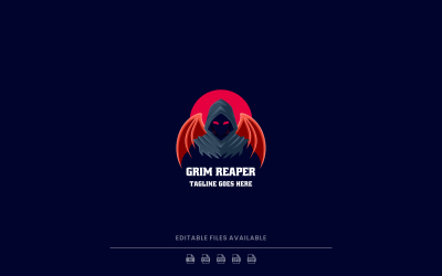Grim Reaper Basit Maskot Logosu 2