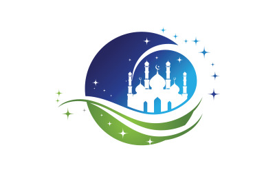 Icona vettoriale della moschea islamica Illustrazione modello di progettazione v.7