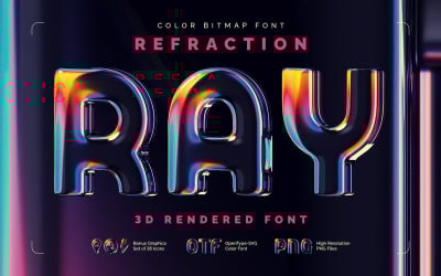 Refraction Ray - Color Bitmap Font