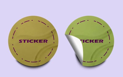 Sticker Mockup  Template Design -197