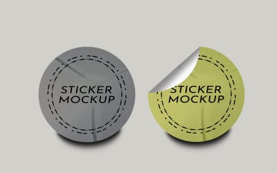 Sticker Mockup Template Design -199