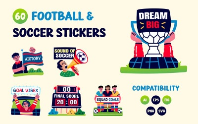Adesivos de futebol e futebol