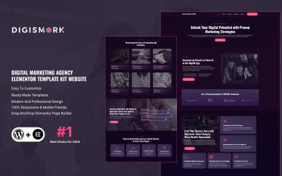 Digismark - Dark Digital Marketing Agency Elementor-sjabloonkit