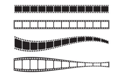 Filmstreifen-Kino-Symbol, Vektor-Logo-Design-Illustration v.3