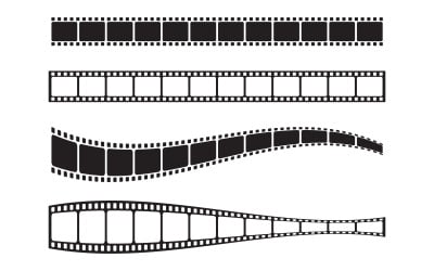 Filmstrip cinema icon vector Logo design illustration v.3