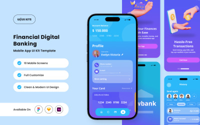 FlowBank - Intuitive Financial Digital Banking App UI Kit