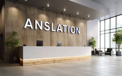 3D Logo Mockup on Brown Wooden Wall Reception Wall Logo Mockup