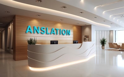 3d logo mockup on exotic wooden wall Modern reception  luxury Wall mockup Luxury well logo mockup