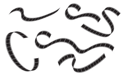 Ícone de cinema em tira de filme vetor Logotipo design ilustração v.6