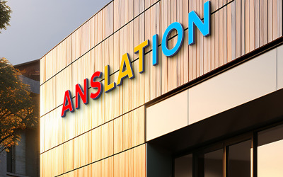 Office Building Facade Realistic 3d Logo Mockup Psd Modern Building Logo Mockup