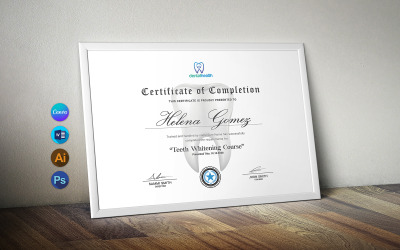 Plantilla de certificado dental de Canva