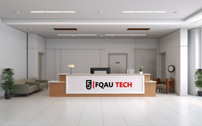 Hotel reception logo mockup design