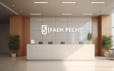 Hotel reception logo mockup template