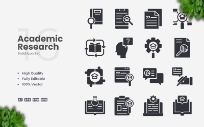 16 Pevná sada ikon pro akademický výzkum