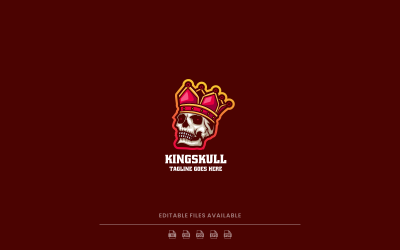 King Skull Simple Mascot Logo 2