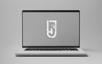 Laptop screen logo mockup design template