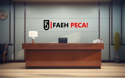 Office reception logo mockup template design