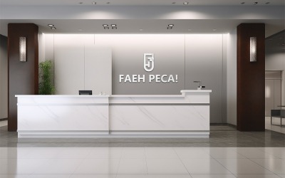 Office reception mockup design template