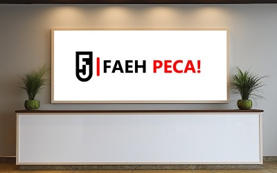 Office wall logo mockup design
