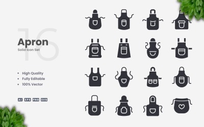 16 Förkläde Solid Icon Collection